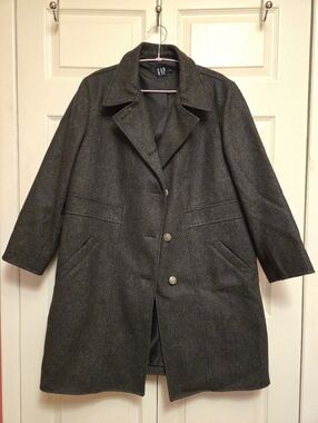 GAP Grey Single-Breasted Coat - Size L